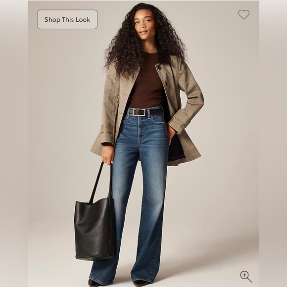 J. Crew Carolyn Fitted Crewneck Sweater in Merino Wool in French Press XL. NWT - Picture 2 of 12